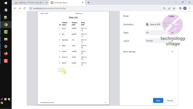 How to Print Report in PHP | Print Option in PHP | Print Page Using JavaScript смотреть онлайн
