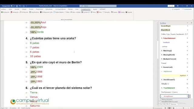 IMPORTAR CUESTIONARIO EN WORD AL BANCO DE PREGUNTAS смотреть онлайн