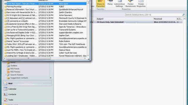 Outlook 2010 - Deleted E-mail Recovery Tutorial смотреть онлайн