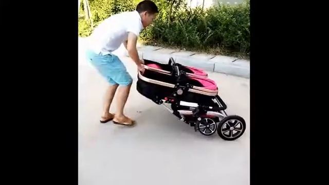 fold yibaolai high landscape stroller bugaboo twin baby poussette смотреть онлайн
