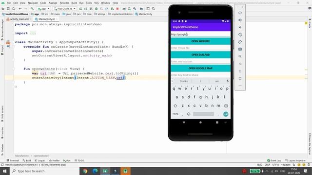 Implicit Intents - Android Kotlin смотреть онлайн