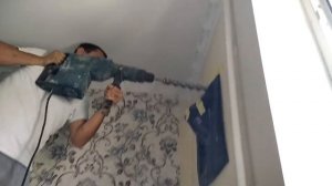 Сверление отверстий под кондиционер...