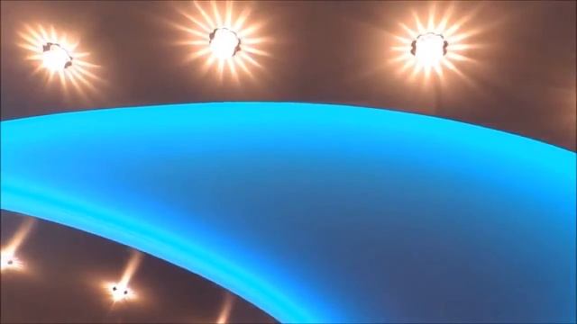 Двухуровневый натяжной потолок волна с внутренней подсветкой смотреть онлайн