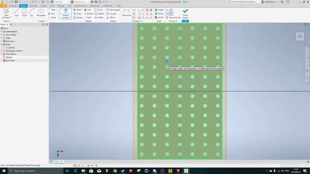 How to use project geometry and patterning in Autodesk inventor смотреть онлайн