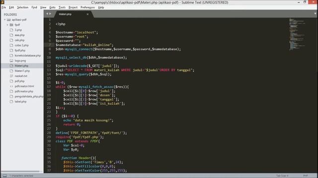 Membuat Report PDF dengan library FPDF di PHP Bag 23 - Membuat PDF Tutorial kuliah online смотреть онлайн