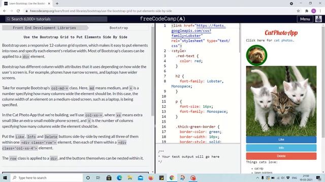 Bootstrap Tutorial 9 - using grid to put element side by side - freecodecamp смотреть онлайн