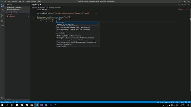 #1 СОЗДАЕМ ТЕЛЕГРАМ БОТА НА PYTHON | С НУЛЯ ДЛЯ НОВИЧКОВ смотреть онлайн
