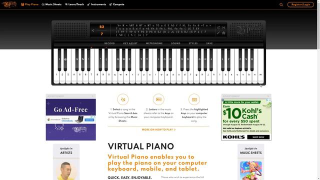 Virtual Piano "Moonlight Sonata 3rd Movement" смотреть онлайн