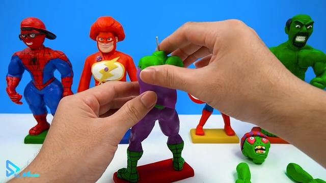 Making Superheroes Spiderman mixed Zombie Hulk with clay ?♂️️ Polymer Clay Tutorial смотреть онлайн