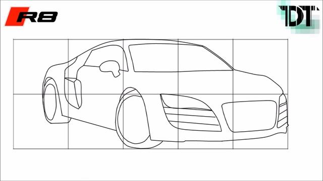 How To Draw an Audi R8 | Drawing Tutorial | Step by Step Lesson смотреть онлайн