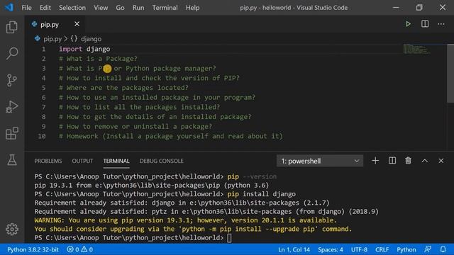 #12 PYTHON PIP | Python pip install | Python pip tutorial | Python package management смотреть онлайн