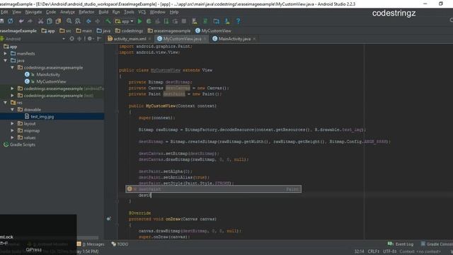 Touch and Drag to Erase Image in Android | Erase Android Bitmap parts | Android Studio Tutorial смотреть онлайн