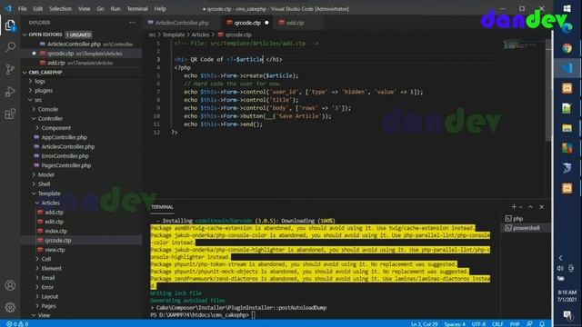 tạo QRcode và barcode với cakephp #16 |dandev смотреть онлайн