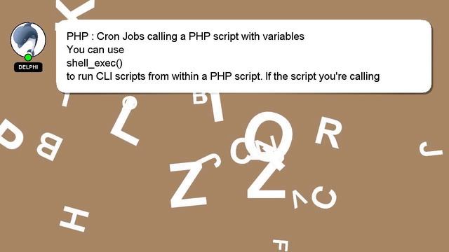 PHP : Cron Jobs calling a PHP script with variables смотреть онлайн
