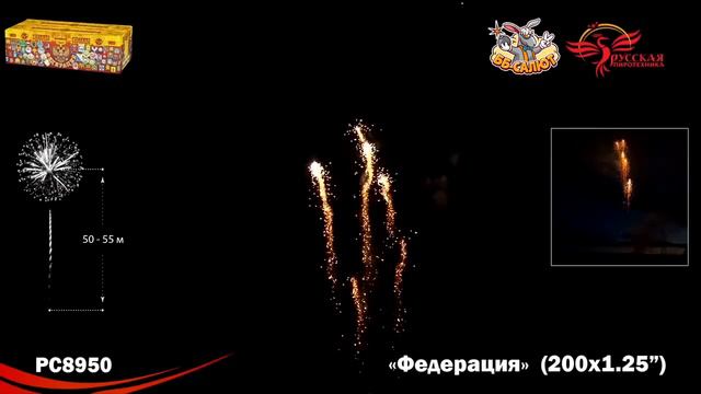 Фейерверк РС888 / РС8950 Федерация (1,2" х 200) смотреть онлайн