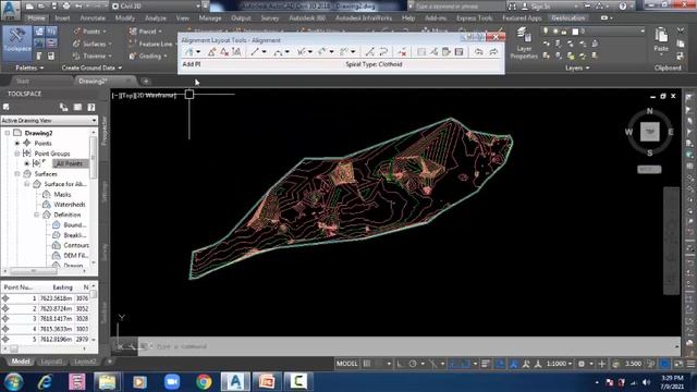 How to Draw Road Alignment on Surface AutoCAD Civil 3D in Urdu 7 смотреть онлайн