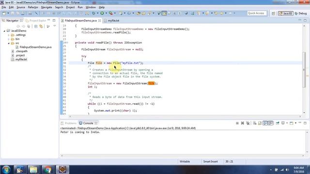 Example of FileInputStream constructor accept file object | Java IO | Java Tutorial смотреть онлайн