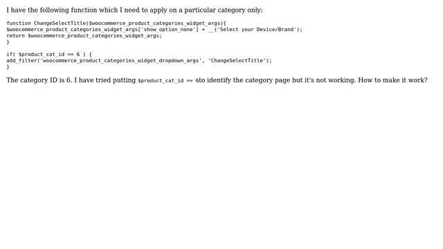 Wordpress: Apply Wordpress function on specific woocommerce product categories only смотреть онлайн