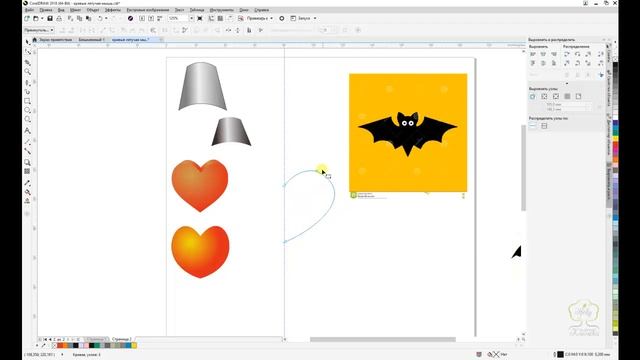 Урок CorelDraw для начинающих с нуля. Рисование. Векторный рисунок симметричной летучей мыши. смотреть онлайн