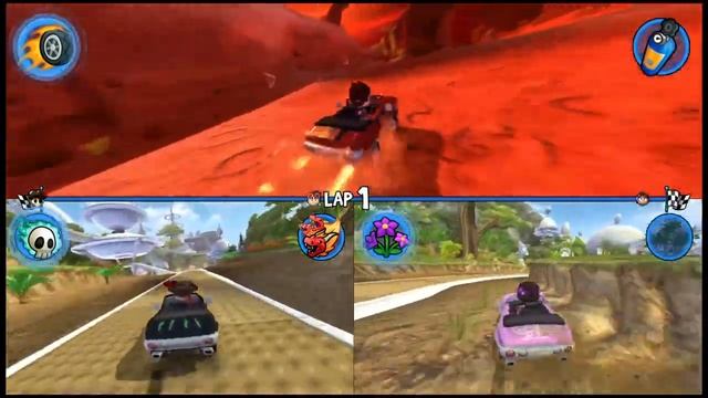 PS4 Beach Buggy Racing - 3 Player Split screen смотреть онлайн