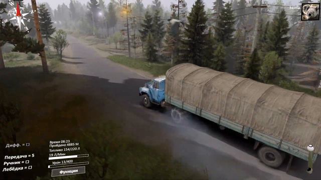 SpinTires – Широкая река Simulator | Часть 13 | ЗИЛ-130 | Дорога на заправку | gameplay =48= смотреть онлайн