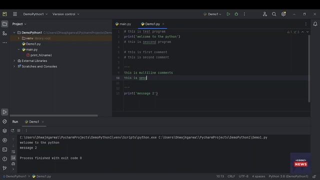 Comments in Python | Python Comments | Python Tutorial смотреть онлайн