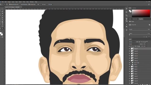 Brown Man Cartoon Style Vector Portrait - Time Lapse | Adobe Photoshop - Illustrator | Fiaz Ahmed смотреть онлайн