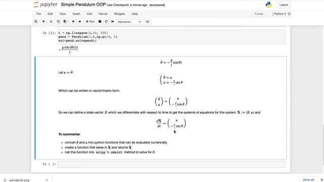 Simple Pendulum Solved In Python (with animation!) смотреть онлайн