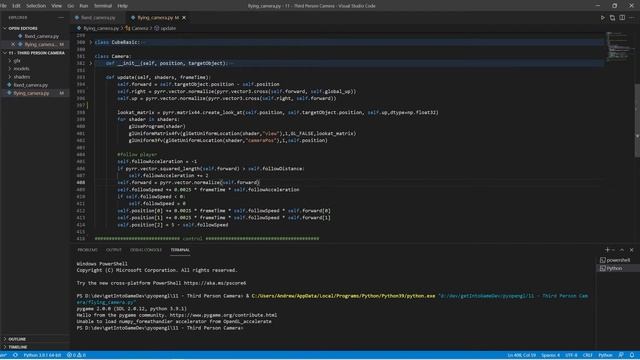 OpenGL with Python Tutorial 11.2: Third person camera part 2 смотреть онлайн