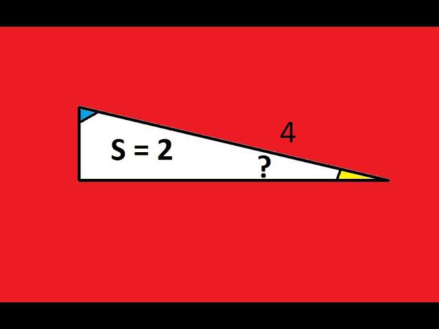 Углы треугольника с площадью 2 и гипотенузой 4 смотреть онлайн