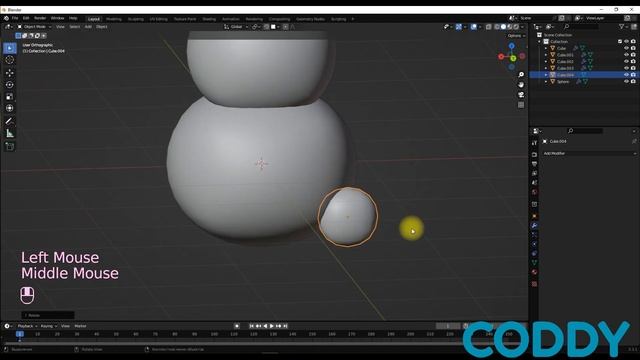 Blender. Модель снеговика в программе Blender смотреть онлайн