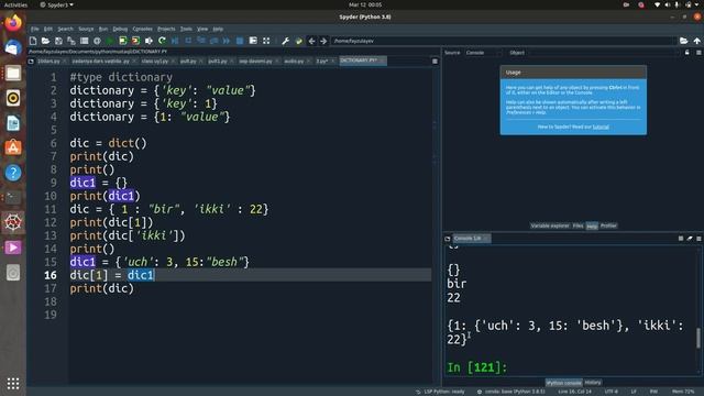 Pythonda dictionary {key:value} bilan ishlash. Working with dictionaries {key : value} in Python. смотреть онлайн