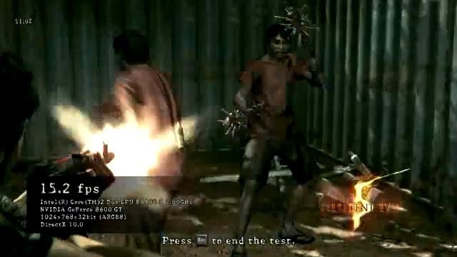 Resident Evil 5 8600GT E4400 Proc Benchmark.. смотреть онлайн
