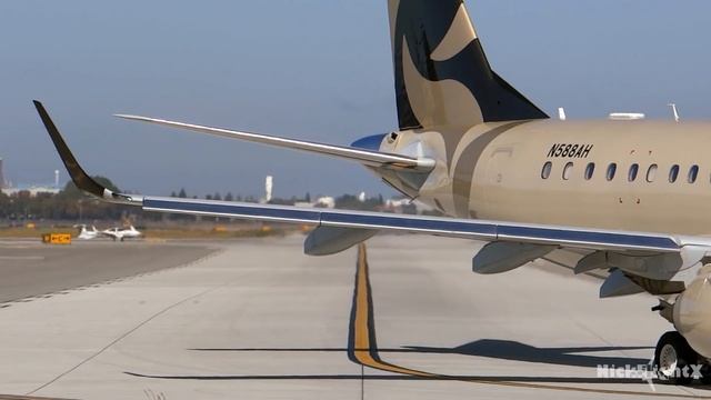 HD Embraer Lineage 1000 N588AH Takeoff from San Jose International Airport смотреть онлайн