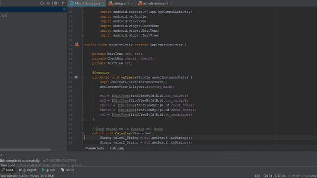 CHEKBOX - SUMA Y RESTA (PRACTICA) ANDROID STUDIO смотреть онлайн