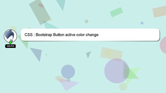 CSS : Bootstrap Button active color change смотреть онлайн