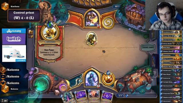 Top 20 legend with control priest | The Witchwood | Hearthstone смотреть онлайн