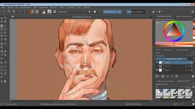Speedpaint (Krita) David Tennant-Bright Young Things смотреть онлайн