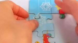 Деревяшки встречают Новый Год. Пазл с героями мультфильма Деревяшки.