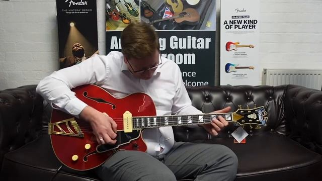 D'Angelico Excel 59 Trans Cherry Electric Guitar - Demonstration And Reasons To Buy | Rimmers Music смотреть онлайн