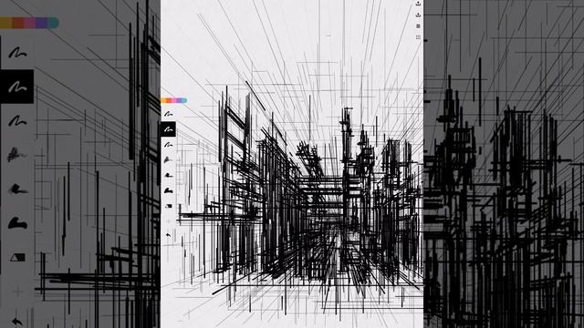 ARCHITECTURE FUTURSTIC GRID CITY SKETCH - 1 Point Perspective (Sketch #2) iPad смотреть онлайн