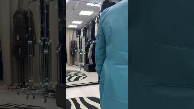 Турецкий кожаный френч бирюзового цвета