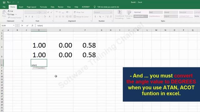How to use TAN, COT and ATAN, ACOT funtion in excel смотреть онлайн