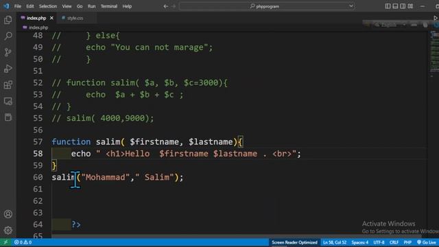 PHP function with Parameter смотреть онлайн
