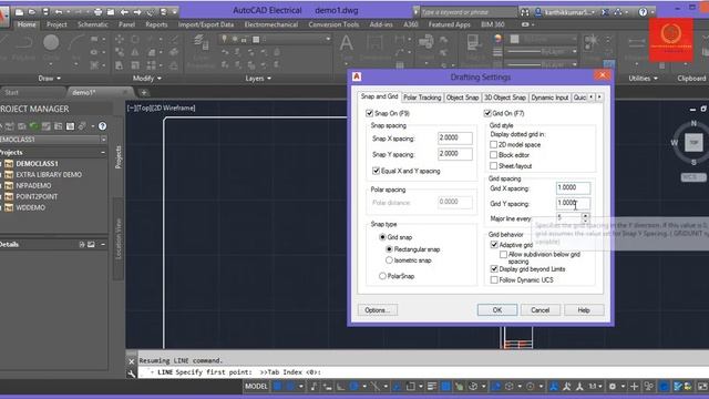 autocad electrical snap and grid 012 смотреть онлайн