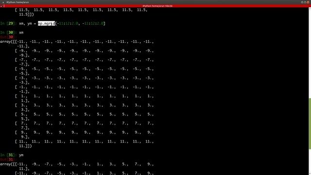 NumPy Tutorials : 006 : mgrid, ogrid, and sparse gridded data arrays смотреть онлайн
