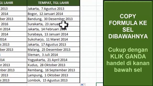 Cara Menulis Tempat Tanggal Lahir di Excel смотреть онлайн