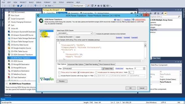 SSIS JSON Parser - Read multiple arrays extracted from API response смотреть онлайн