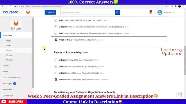 How to Manage a Remote Team | GitLab | Coursera | Week 1 to 5 | Complete Quiz Answers + Assignment смотреть онлайн
