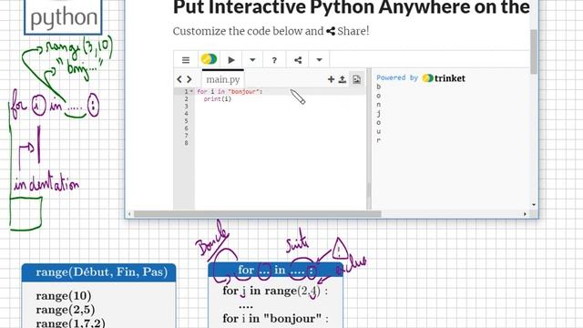 cours python • boucle for in range • programmation • tutoriel • lycée смотреть онлайн
